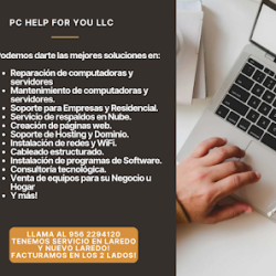 Negocio Pc Help For You Llc (Reparacion de computadoras en Laredo)