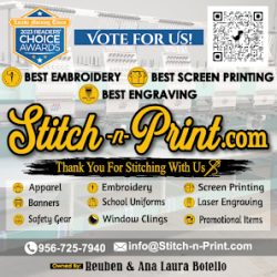 Negocio Stitch N Print Embroidery And Promotional Goods (Disenadores web en Laredo)